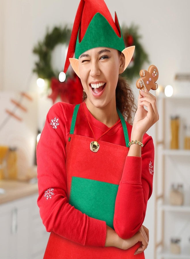 Cutecrop مجموعة إكسسوارات زي قزم عيد الميلاد من كيوت كروب، 28 قطعة: مئزر من اللباد، قبعة قزم، جوارب مخططة، آذان قزم، قلادة على شكل جرس، سوار، طقم مساعد زي لحفلات عيد الميلاد. - Image 5
